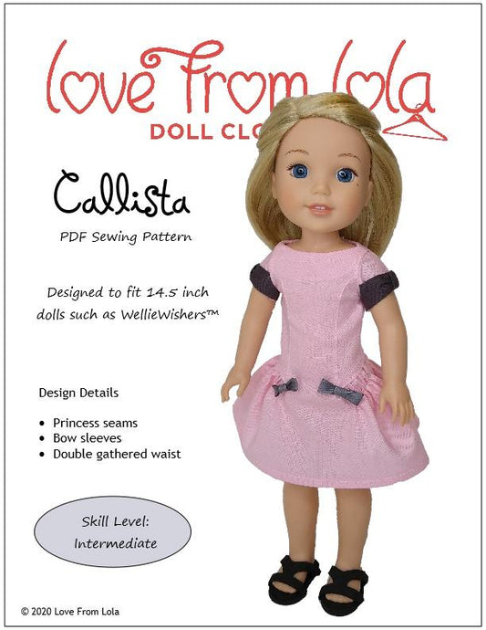 Callista Dress  14.5" Doll Clothes Pattern