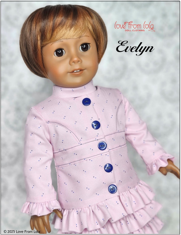 Evelyn Dress and Jacket 18" Doll Clothes Pattern
