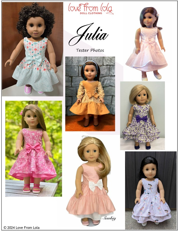Julia 18" Doll Clothes Pattern