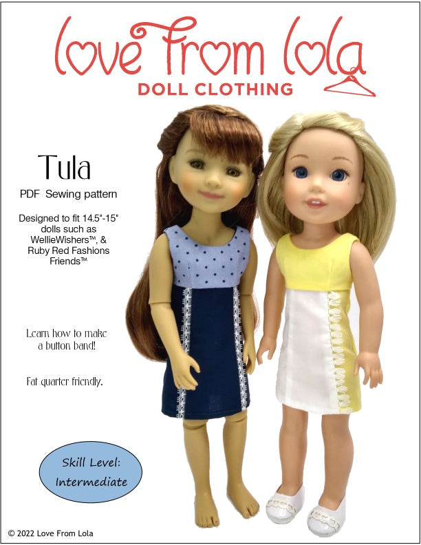 Tula Dress 14.5-15" Doll Clothes Pattern