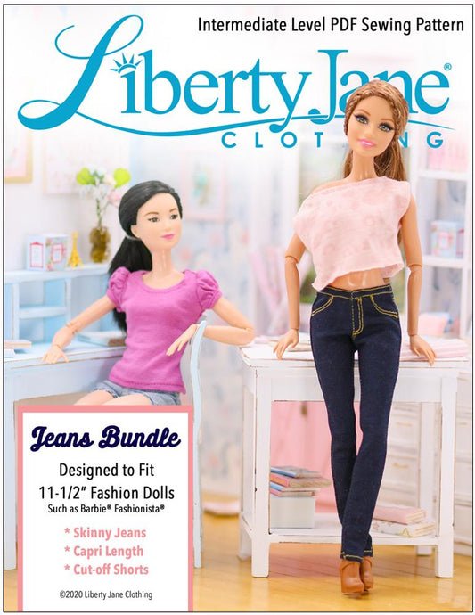 Jeans Bundle Pattern For 11-1/2" Fashion Dolls