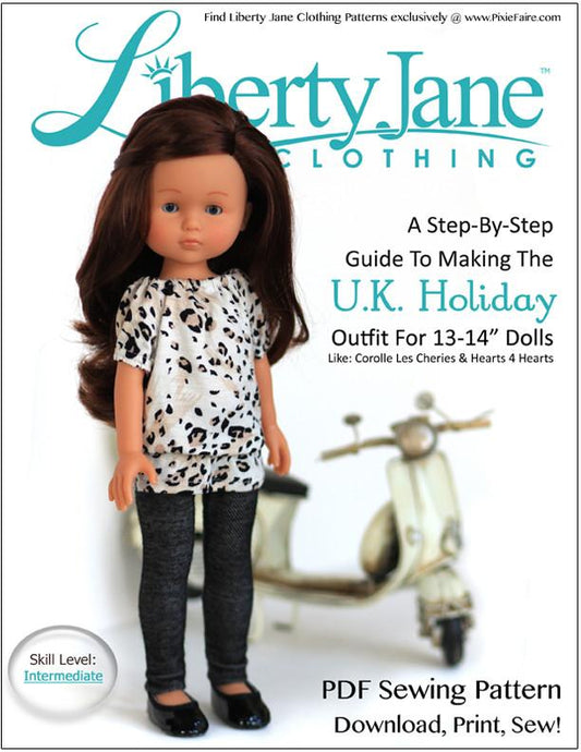 U.K. Holiday Outfit for Les Cheries and Hearts for Hearts Girls Dolls