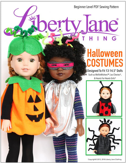 Halloween Costumes 13" - 14.5" Doll Clothes Pattern
