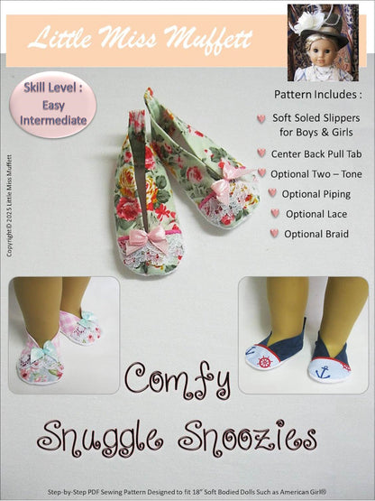 Comfy Snuggle Snoozies 18" Doll Shoe Pattern