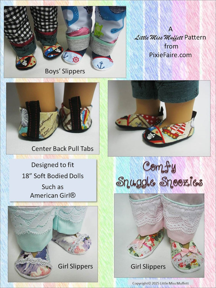Comfy Snuggle Snoozies 18" Doll Shoe Pattern
