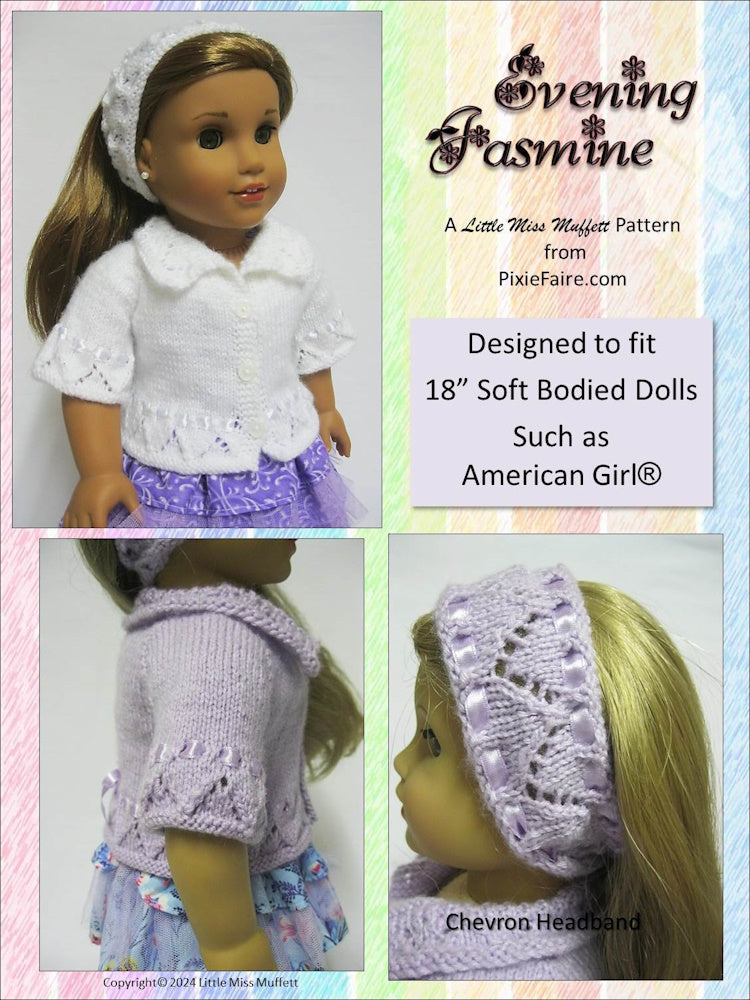 Evening Jasmine 18" Doll Clothes Knitting Pattern