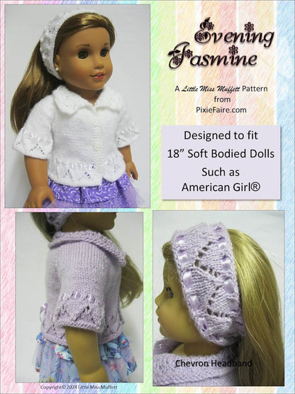 Evening Jasmine 18" Doll Clothes Knitting Pattern