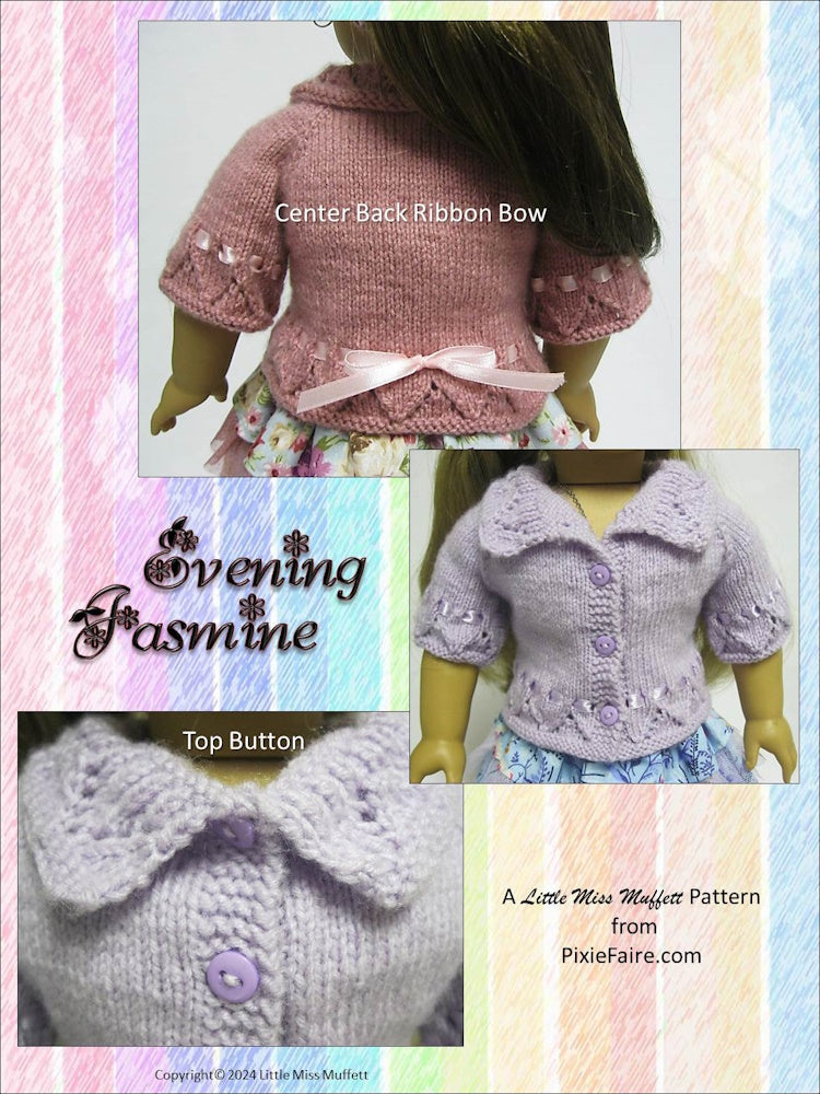 Evening Jasmine 18" Doll Clothes Knitting Pattern