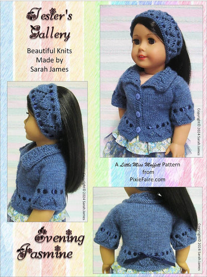 Evening Jasmine 18" Doll Clothes Knitting Pattern