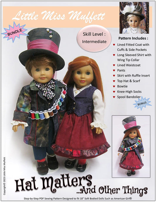 Hat Matters 18 Inch Doll Clothes and Accessories Pattern Bundle Options