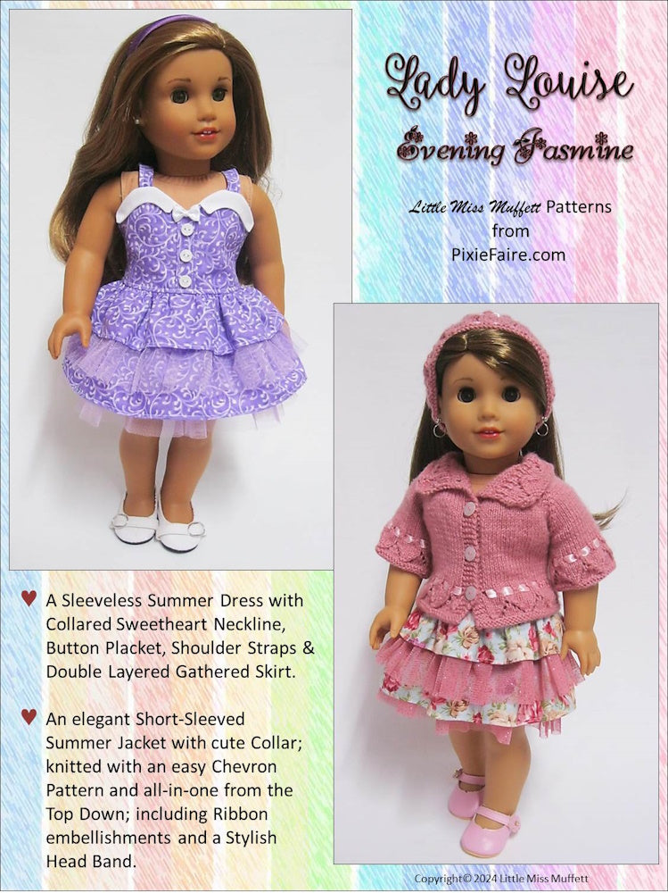 Lady Louise Evening Jasmine Bundle 18" Doll Clothes Pattern