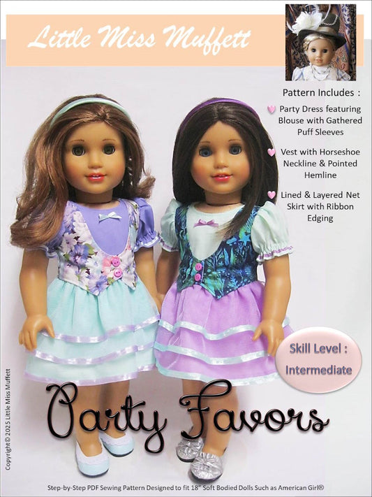 Party Favors 18" Doll Clothes Pattern