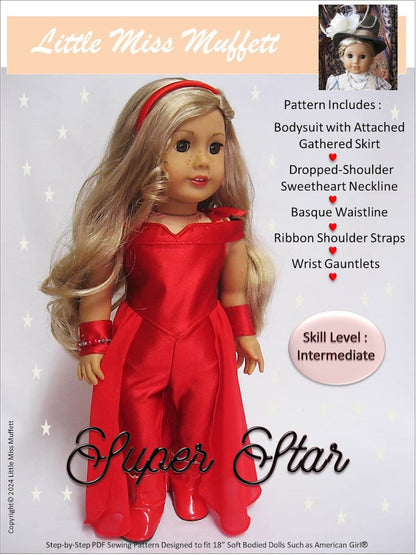 Super Star Pattern 18 Inch Doll Clothes Pattern