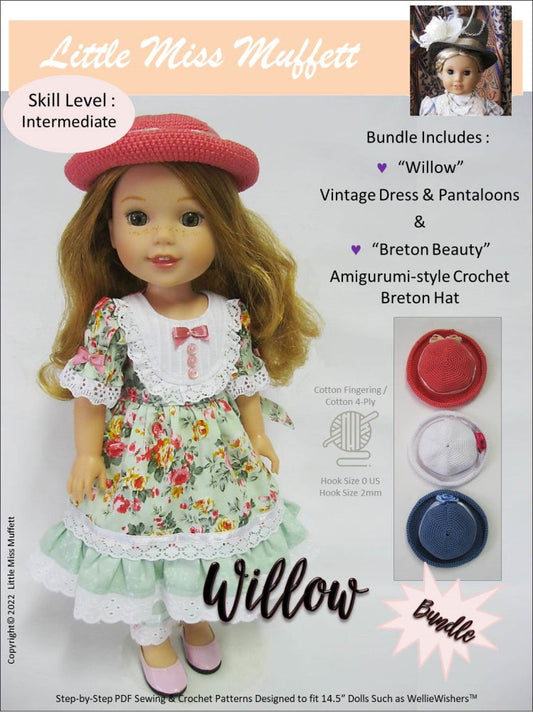 Willow and Breton Beauty Bundle 14.5" Doll Clothes Pattern
