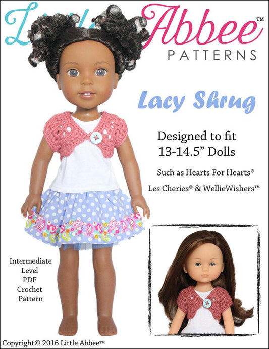 Lacy Shrug Crochet Pattern for 13-14.5" Dolls