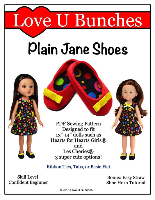 Plain Jane Shoes for Les Cheries and Hearts For Hearts Girls Dolls