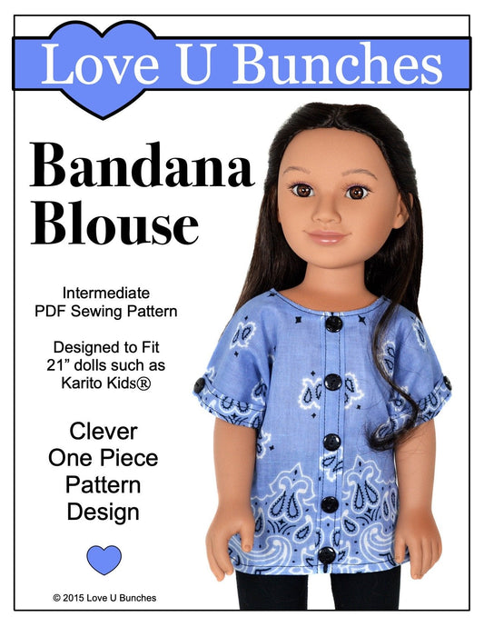 Bandana Blouse Pattern for 21" Karito Kids Dolls