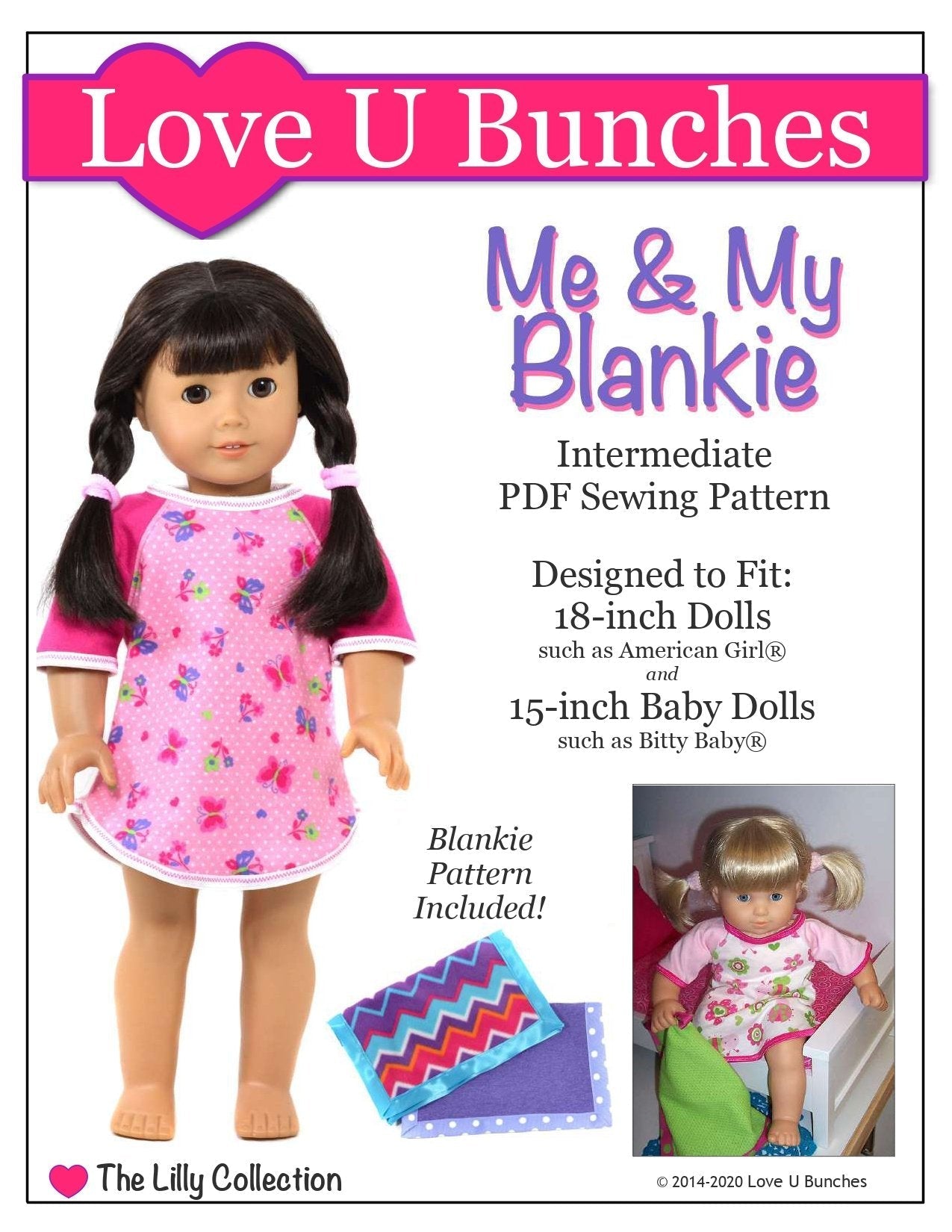 Me & My Blankie 18" Doll Clothes Pattern