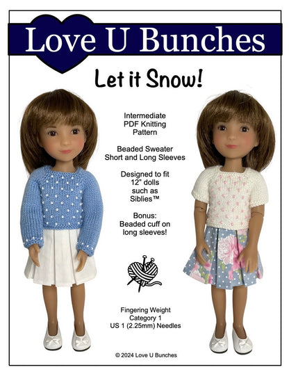 Let it Snow! Sweater Knitting Pattern for 12" Siblies™ Dolls