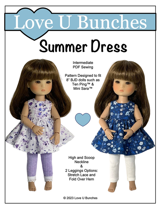 Summer Dress for 8 Inch BJD such as Ten Ping and Mini Sara