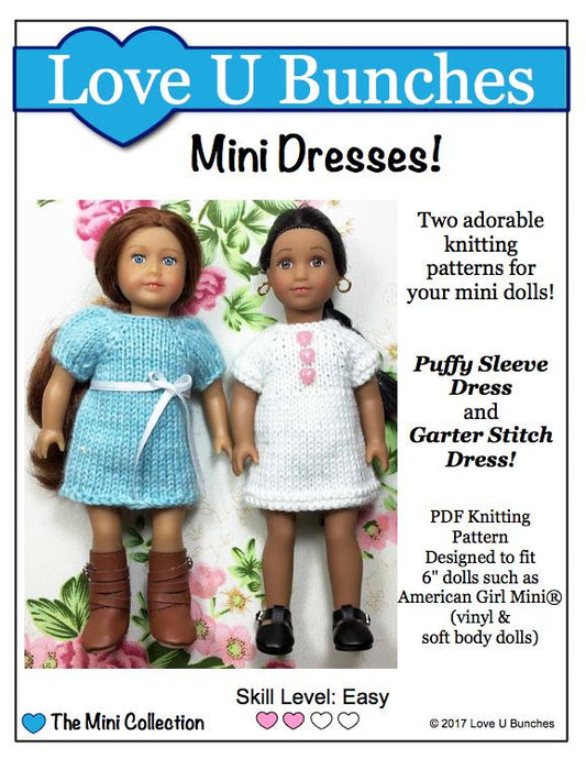 Mini Dresses Knitting Pattern for Mini Dolls