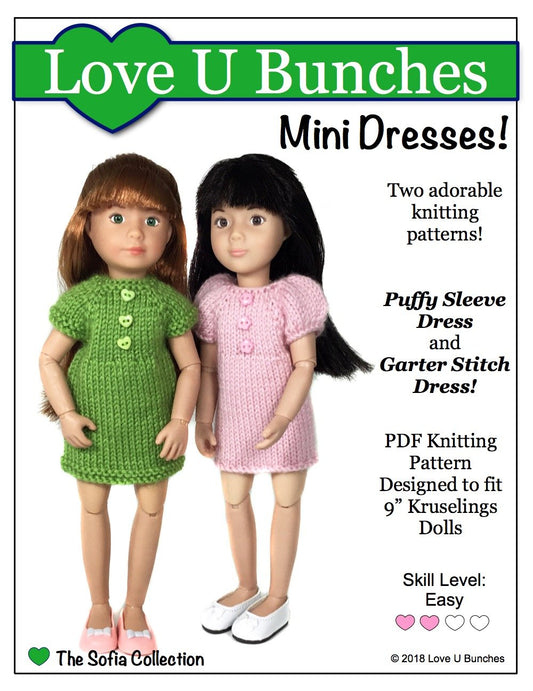 Mini Dresses Knitting Pattern for Kruselings Dolls