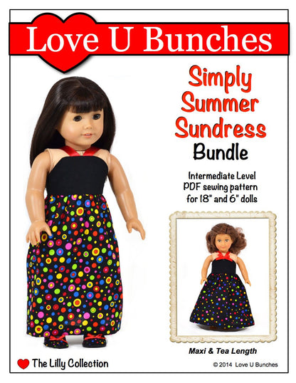 Simply Summer Sundress Bundle 6" and 18" Doll Clothes Pattern