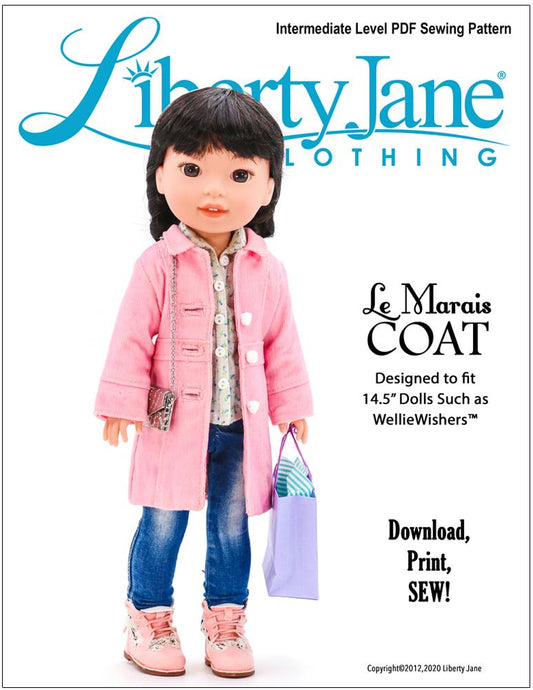 Le Marais Coat 14.5" Doll Clothes Pattern