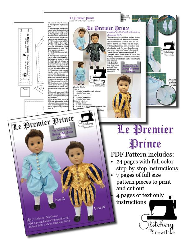 Le Premier Prince 18" Doll Clothes Pattern