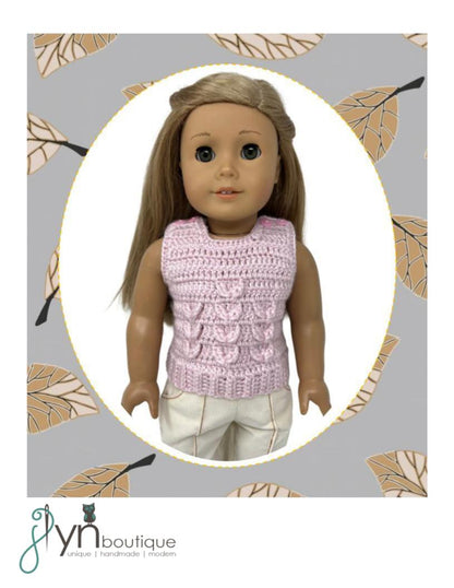Leafy Layers Vest 18" Doll Clothes Crochet Pattern