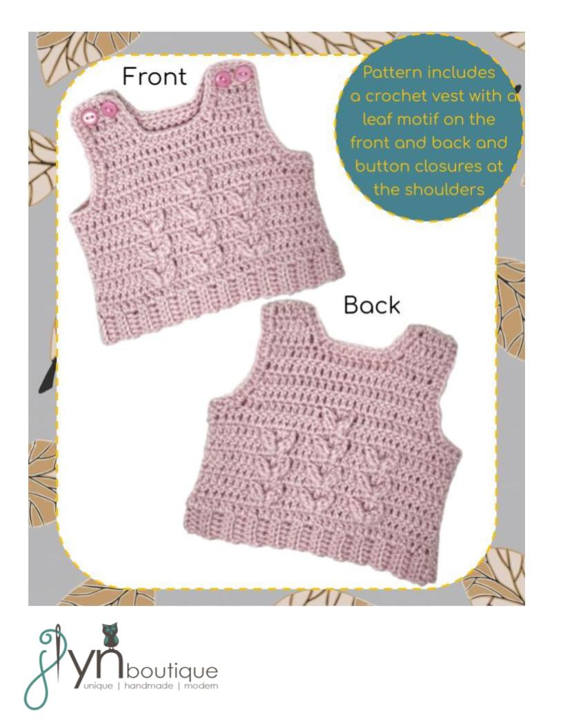 Leafy Layers Vest 18" Doll Clothes Crochet Pattern