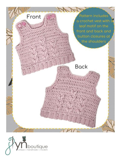 Leafy Layers Vest 18" Doll Clothes Crochet Pattern