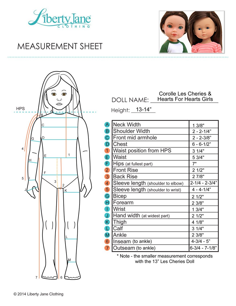 Baseball Tee 13 - 14 Inch Doll Clothes Pattern