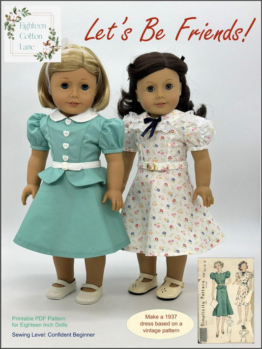 Let's Be Friends! 18" Doll Clothes Pattern