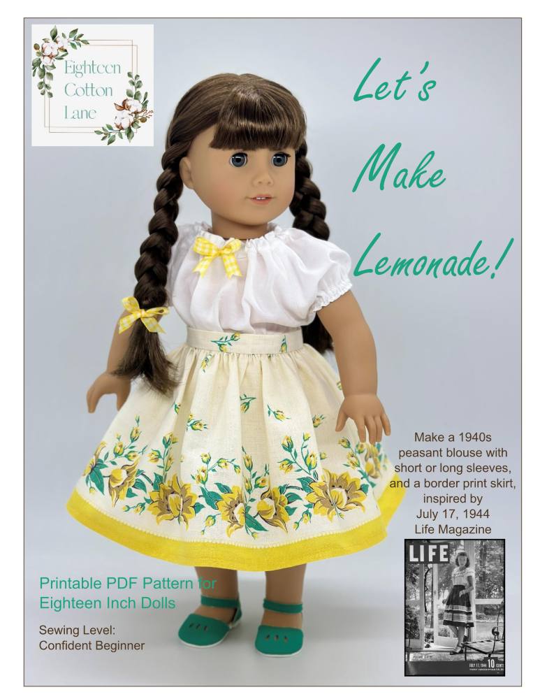 Let's Make Lemonade! 18" Doll Clothes Pattern