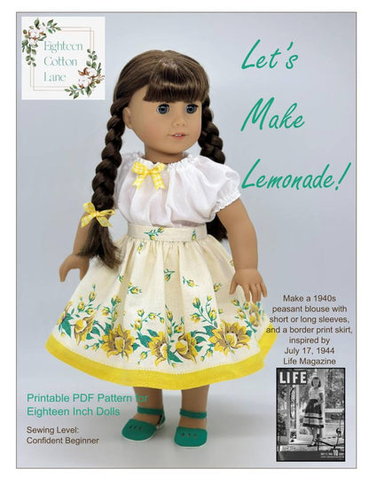 Let's Make Lemonade! 18" Doll Clothes Pattern
