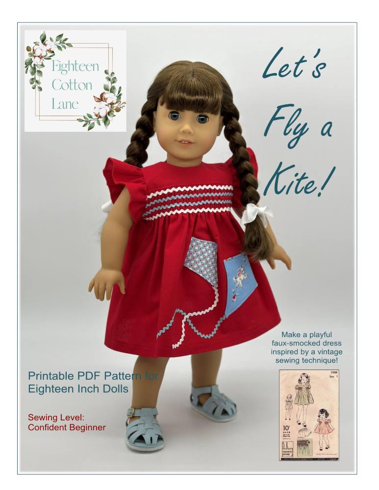 Let's Fly a Kite! 18" Doll Clothes Pattern