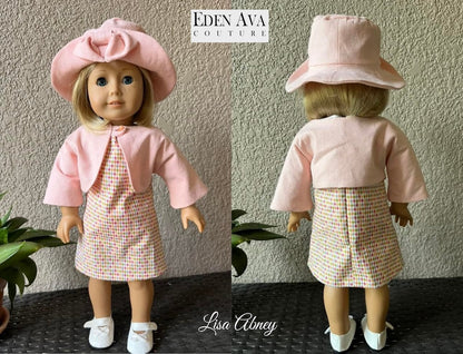 Wednesday Bridge Club Bolero Jacket and Hat Pattern for 18 Inch Dolls