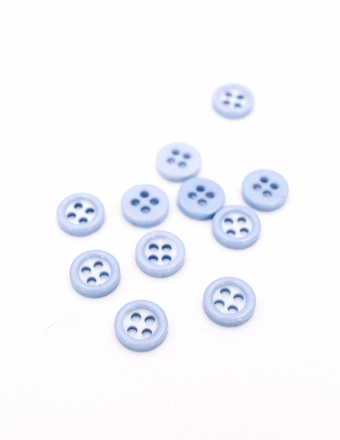 Pixie Packs Buttons - Light Blue and White 3/8"