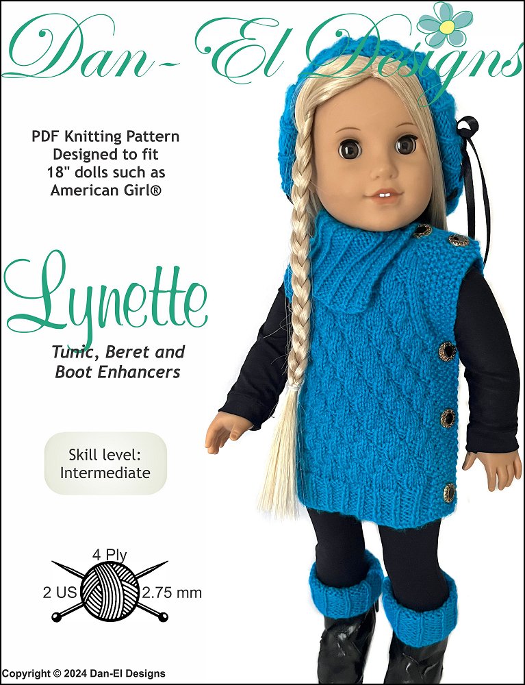 Lynette 18" Doll Clothes Knitting Pattern