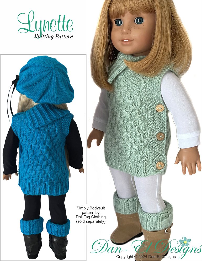 Lynette 18" Doll Clothes Knitting Pattern