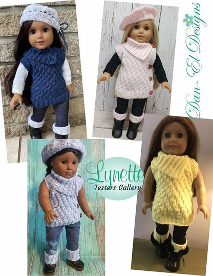 Lynette 18" Doll Clothes Knitting Pattern