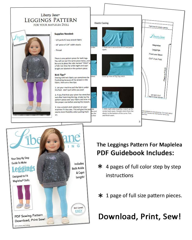 Leggings Pattern for Maplelea Dolls