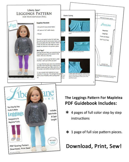 Leggings Pattern for Maplelea Dolls