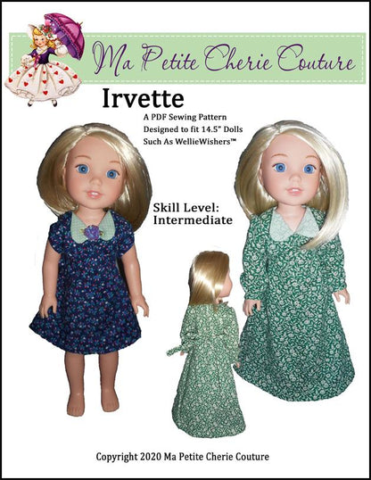 Irvette Dress 14.5" Doll Clothes Pattern