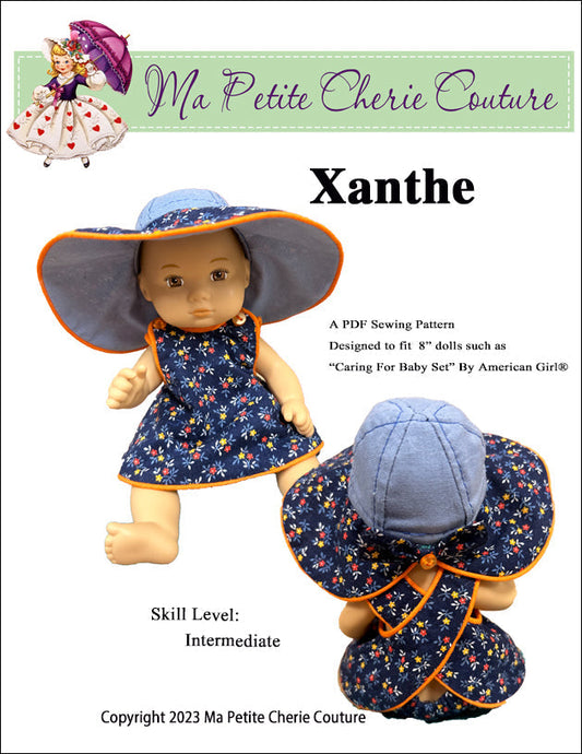 Xanthe 3-Piece Outfit 8" Baby Doll Clothes Pattern