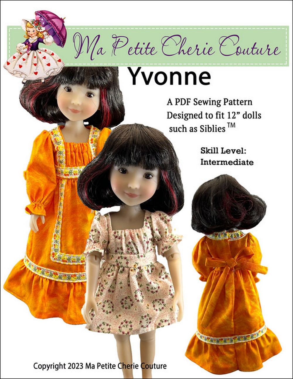Yvonne Pattern for 12" Siblies Dolls