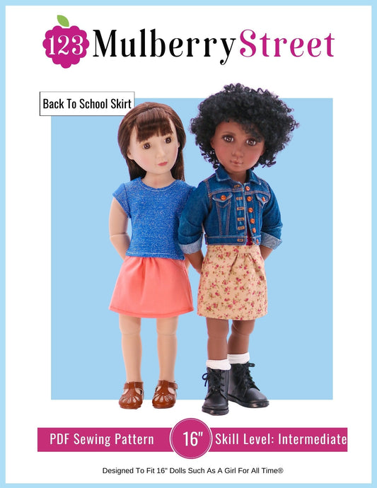 Back to School Skirt Pattern For 16 inch A Girl For All Time Dolls