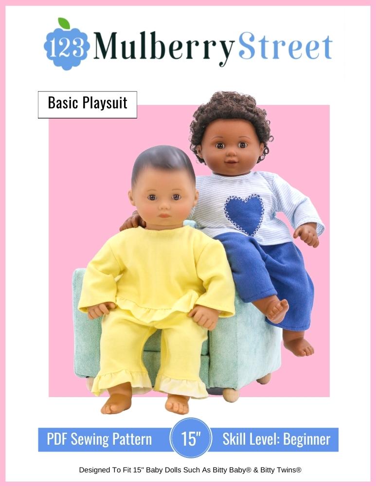 Basic Playsuit 15" Baby Doll Clothes Pattern