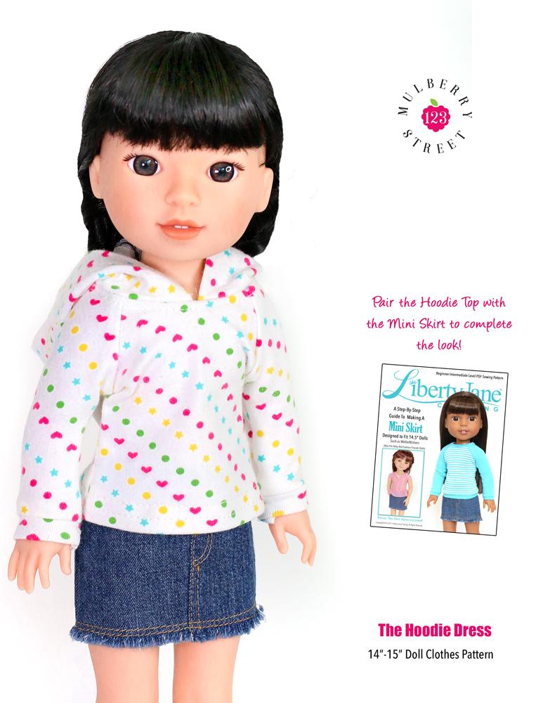 Hoodie Dress 14-15" Doll Clothes Pattern